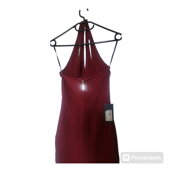 MARCIANO Guess Burgundy Red Halter Bandage Dress - Size XS, 0 - Picture 7 of 7